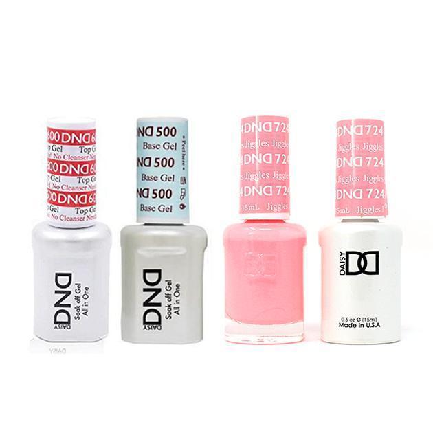 DND - #500#600 Base, Top, Gel & Lacquer Combo - Jiggles - #724 - Gel & Lacquer Polish at Beyond Polish