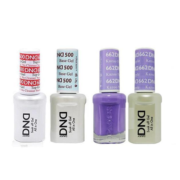 DND - #500#600 Base, Top, Gel & Lacquer Combo - Kazo Purple - #662 - Gel & Lacquer Polish at Beyond Polish