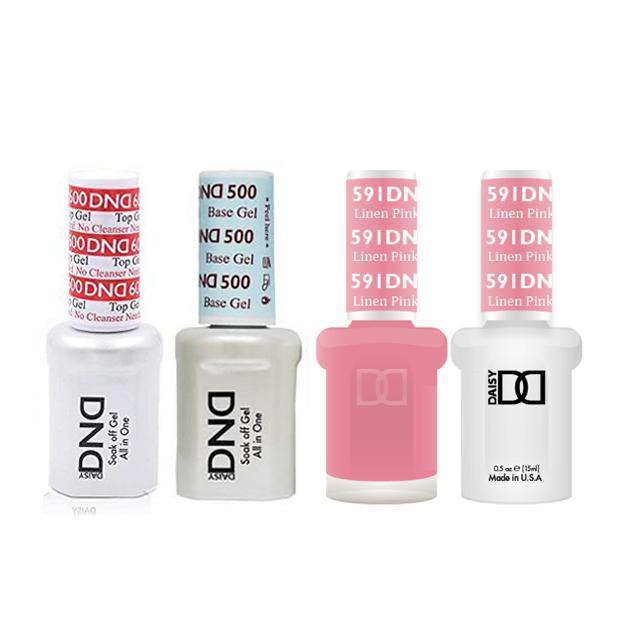 DND - #500#600 Base, Top, Gel & Lacquer Combo - Linen Pink - #591 - Gel & Lacquer Polish at Beyond Polish