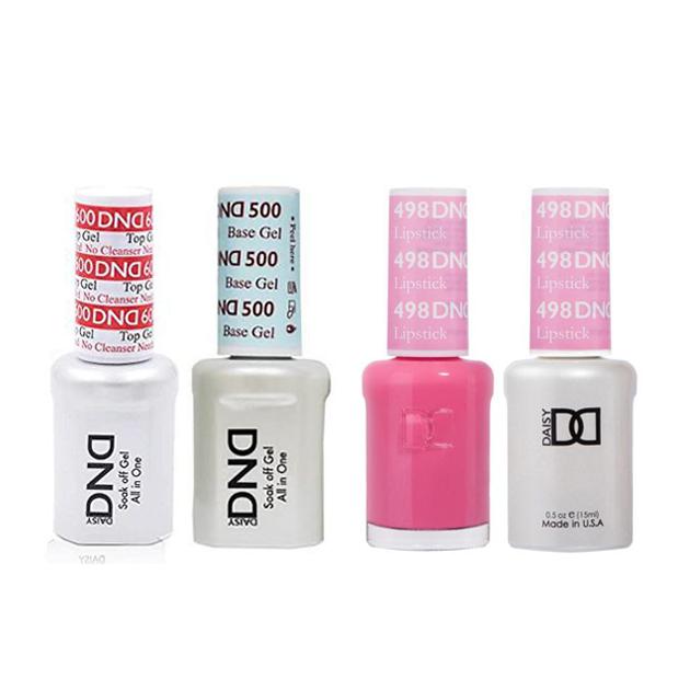 DND - #500#600 Base, Top, Gel & Lacquer Combo - Lipstick - #498 - Gel & Lacquer Polish at Beyond Polish