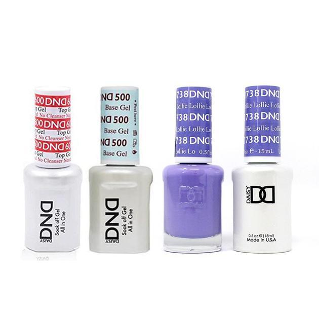 DND - #500#600 Base, Top, Gel & Lacquer Combo - Lollie - #738 - Gel & Lacquer Polish at Beyond Polish