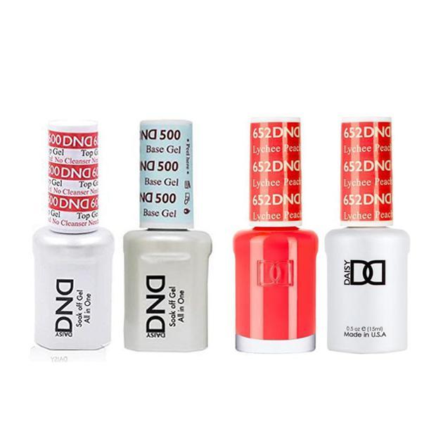DND - #500#600 Base, Top, Gel & Lacquer Combo - Lychee Peachy - #652 - Gel & Lacquer Polish at Beyond Polish