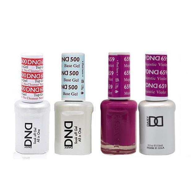 DND - #500#600 Base, Top, Gel & Lacquer Combo - Majestic Violet - #659 - Gel & Lacquer Polish at Beyond Polish