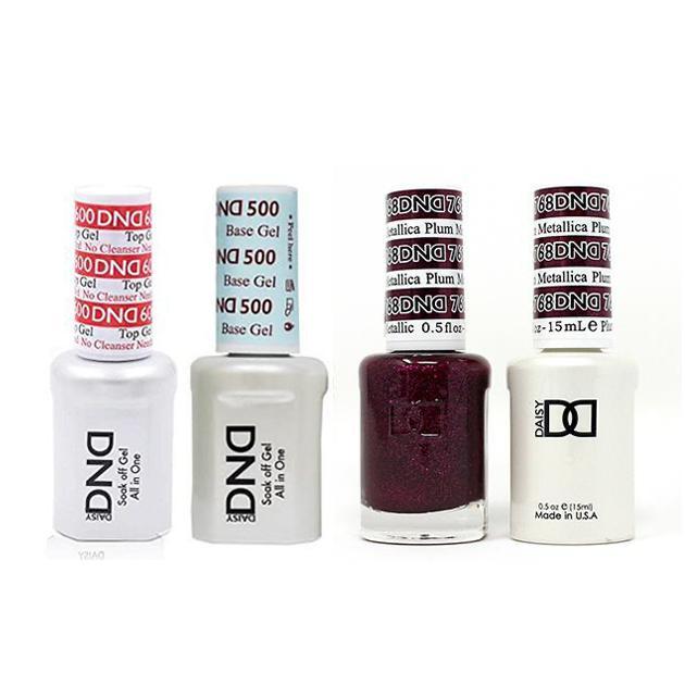 DND - #500#600 Base, Top, Gel & Lacquer Combo - Metallica Plum - #768 - Gel & Lacquer Polish at Beyond Polish