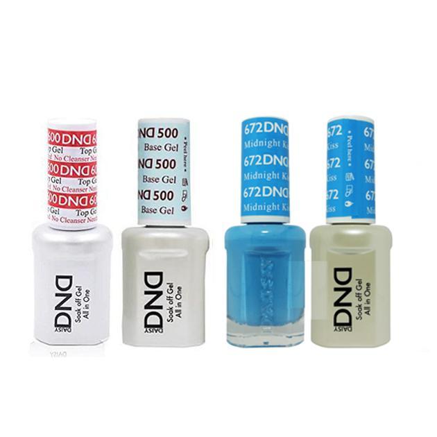 DND - #500#600 Base, Top, Gel & Lacquer Combo - Midnight Kiss - #672 - Gel & Lacquer Polish at Beyond Polish