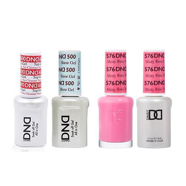 DND - #500#600 Base, Top, Gel & Lacquer Combo - Misty Rose - #576 - Gel & Lacquer Polish at Beyond Polish
