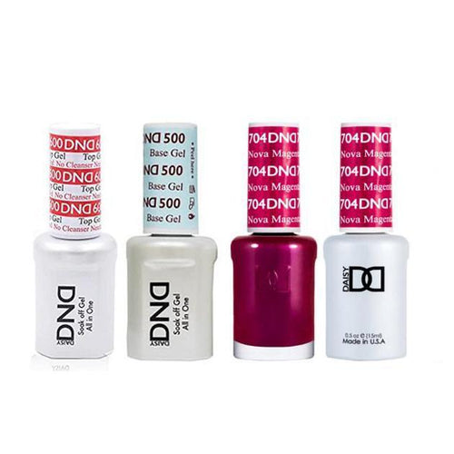 DND - #500#600 Base, Top, Gel & Lacquer Combo - Nova Magenta - #704
