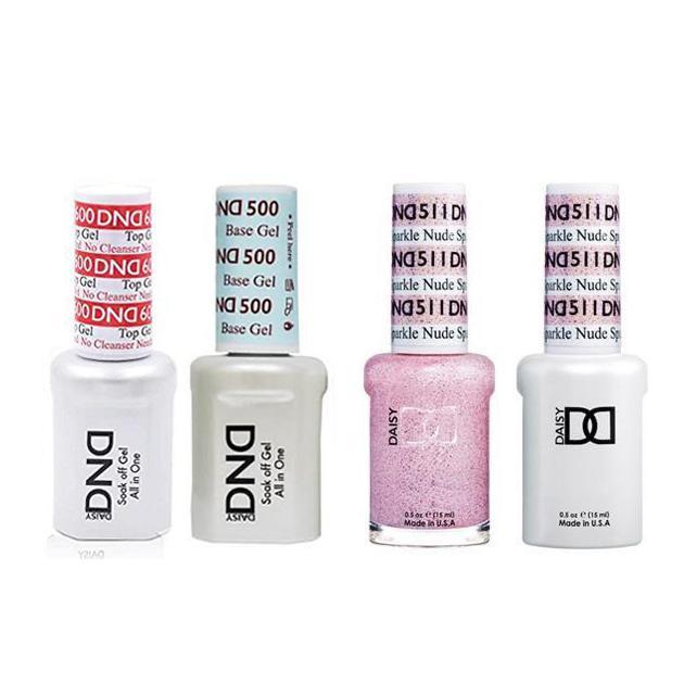 DND - #500#600 Base, Top, Gel & Lacquer Combo - Nude Sparkle - #511 - Gel & Lacquer Polish at Beyond Polish