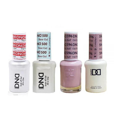 DND - #500#600 Base, Top, Gel & Lacquer Combo - Oak Buff - #596