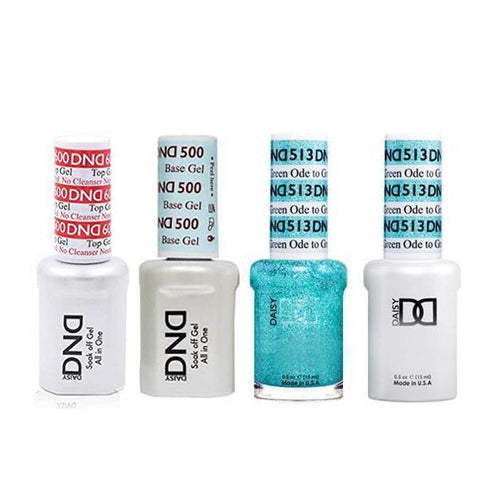 DND - #500#600 Base, Top, Gel & Lacquer Combo - Ode to Green - #513