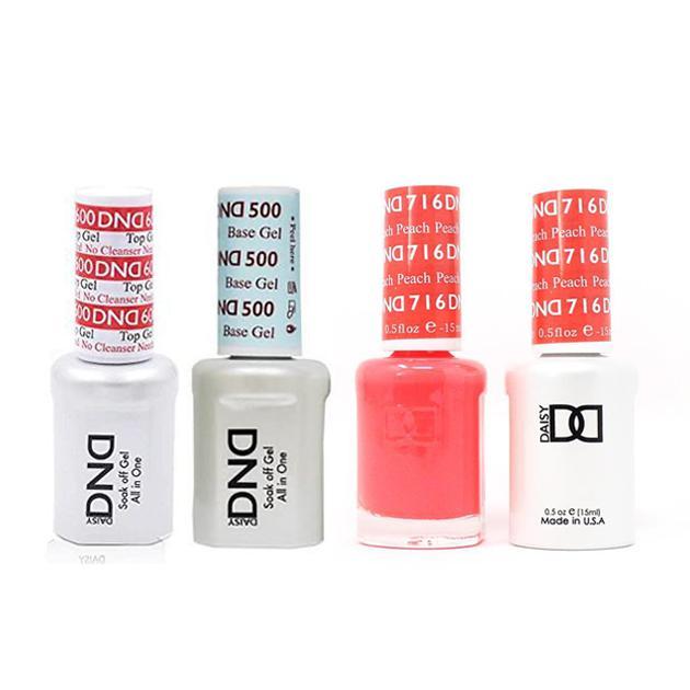 DND - #500#600 Base, Top, Gel & Lacquer Combo - Peach - #716 - Gel & Lacquer Polish at Beyond Polish