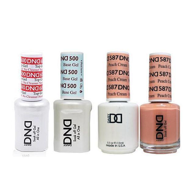 DND - #500#600 Base, Top, Gel & Lacquer Combo - Peach Cream - #587 - Gel & Lacquer Polish at Beyond Polish