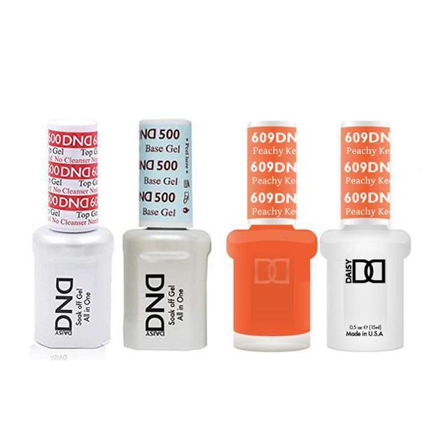 DND - #500#600 Base, Top, Gel & Lacquer Combo - Peachy Keen - #609 - Gel & Lacquer Polish at Beyond Polish