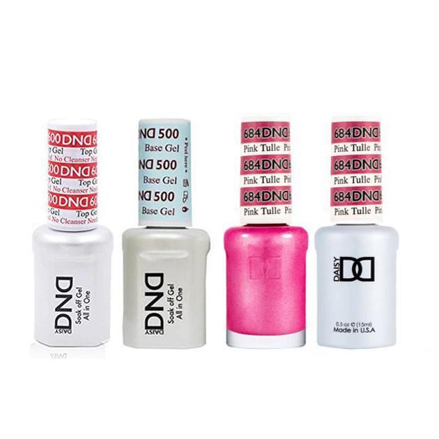 DND - #500#600 Base, Top, Gel & Lacquer Combo - Pink Tulle - #684 - Gel & Lacquer Polish at Beyond Polish