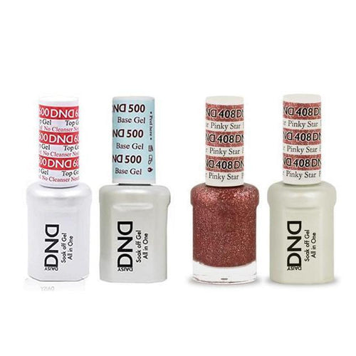 DND - #500#600 Base, Top, Gel & Lacquer Combo - Pinky Star - #408