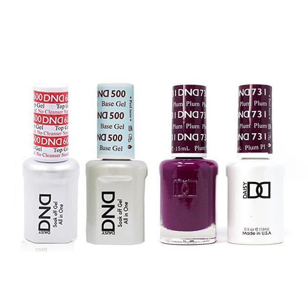 DND - #500#600 Base, Top, Gel & Lacquer Combo - Plum - #731 - Gel & Lacquer Polish at Beyond Polish