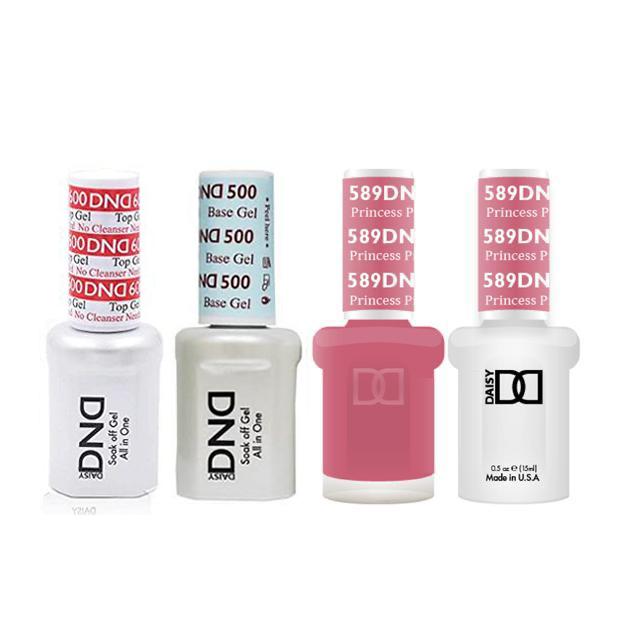 DND - #500#600 Base, Top, Gel & Lacquer Combo - Princess Pink - #589 - Gel & Lacquer Polish at Beyond Polish