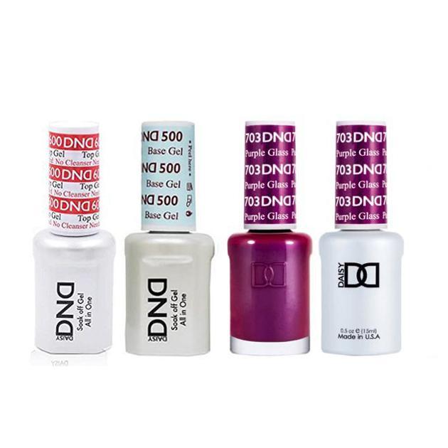 DND - #500#600 Base, Top, Gel & Lacquer Combo - Purple Glass - #703 - Gel & Lacquer Polish at Beyond Polish