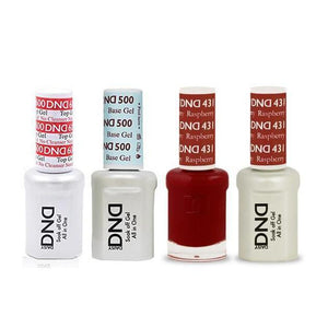 DND - #500#600 Base, Top, Gel & Lacquer Combo - Raspberry - #431 - Red ...