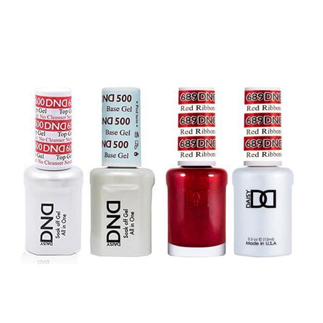DND - #500#600 Base, Top, Gel & Lacquer Combo - Red Ribbons - #689 - Gel & Lacquer Polish at Beyond Polish