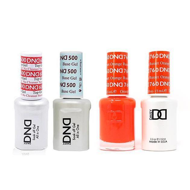 DND - #500#600 Base, Top, Gel & Lacquer Combo - Russet Orange - #760 - Gel & Lacquer Polish at Beyond Polish