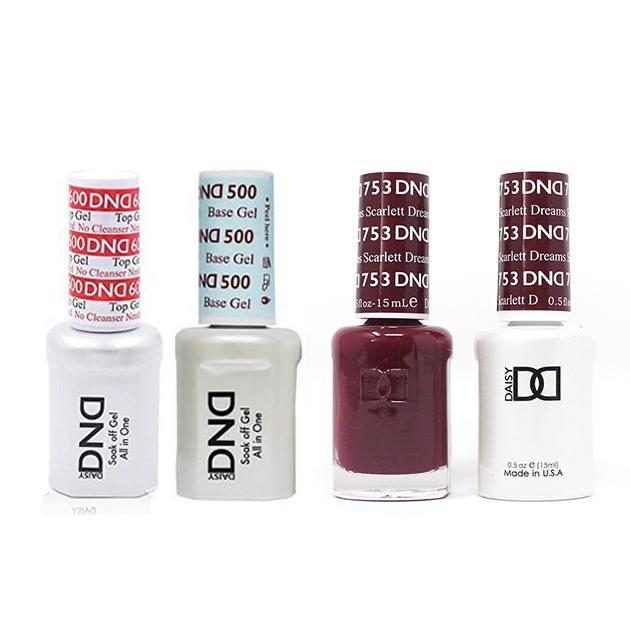 DND - #500#600 Base, Top, Gel & Lacquer Combo - Scarlett Dreams - #753 - Gel & Lacquer Polish at Beyond Polish