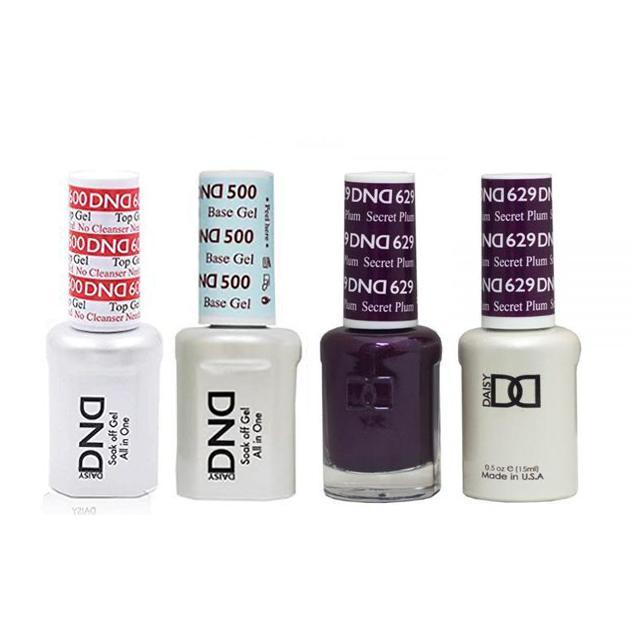 DND - #500#600 Base, Top, Gel & Lacquer Combo - Secret Plum - #629 - Gel & Lacquer Polish at Beyond Polish