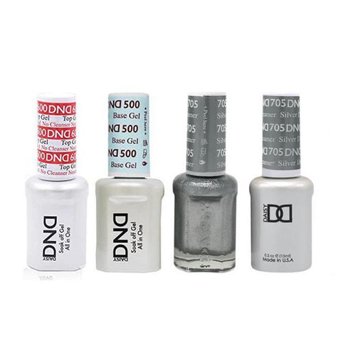 DND - #500#600 Base, Top, Gel & Lacquer Combo - Silver Dreamer - #705