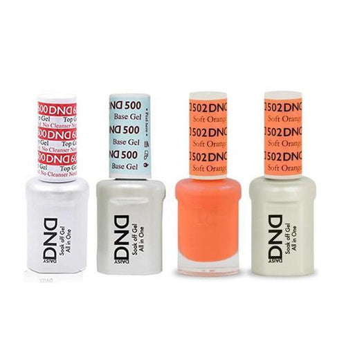 DND - #500#600 Base, Top, Gel & Lacquer Combo - Soft Orange - #502