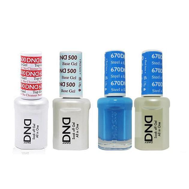DND - #500#600 Base, Top, Gel & Lacquer Combo - Steel a Kiss - #670 - Gel & Lacquer Polish at Beyond Polish