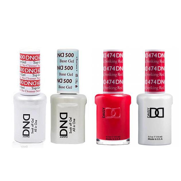 DND - #500#600 Base, Top, Gel & Lacquer Combo - Striking Red - #474 - Gel & Lacquer Polish at Beyond Polish