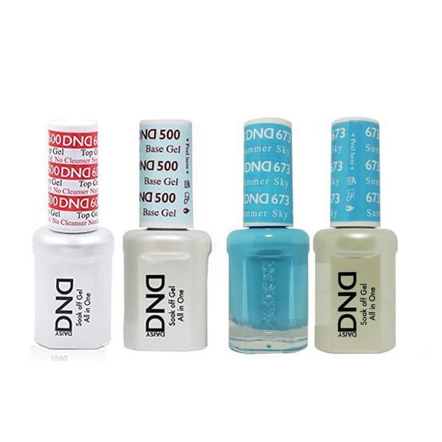 DND - #500#600 Base, Top, Gel & Lacquer Combo - Summer Sky - #673 - Gel & Lacquer Polish at Beyond Polish