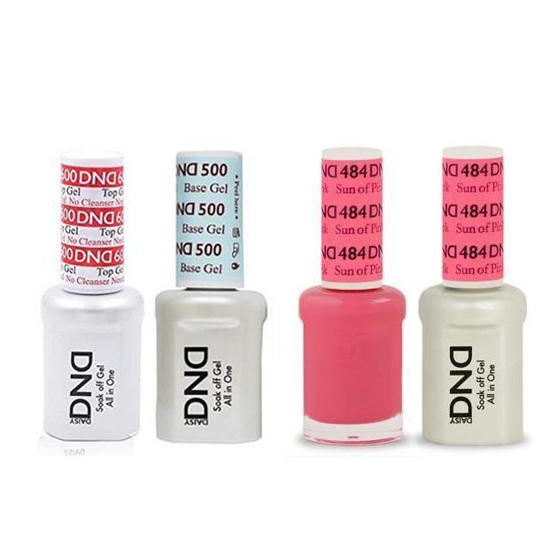 DND - #500#600 Base, Top, Gel & Lacquer Combo - Sun of Pink - #484 - Gel & Lacquer Polish at Beyond Polish