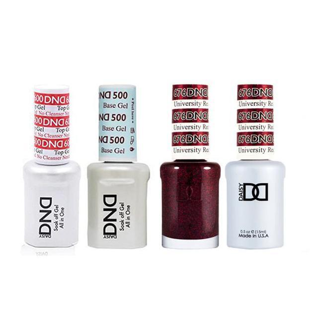 DND - #500#600 Base, Top, Gel & Lacquer Combo - University Red - #676 - Gel & Lacquer Polish at Beyond Polish