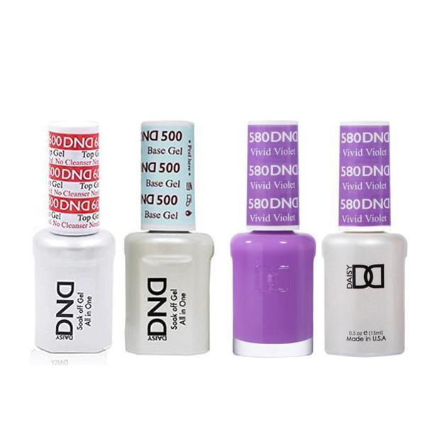 DND - #500#600 Base, Top, Gel & Lacquer Combo - Vivid Violet - #580 - Gel & Lacquer Polish at Beyond Polish