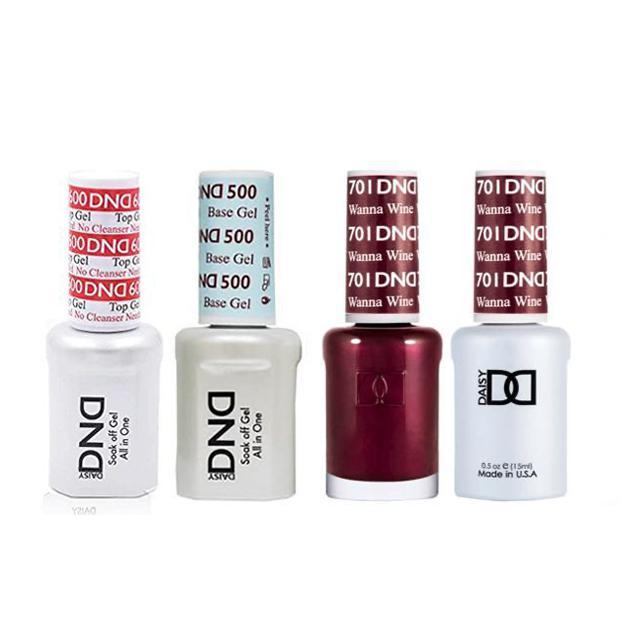 DND - #500#600 Base, Top, Gel & Lacquer Combo - Wanna Wine - #701 - Gel & Lacquer Polish at Beyond Polish