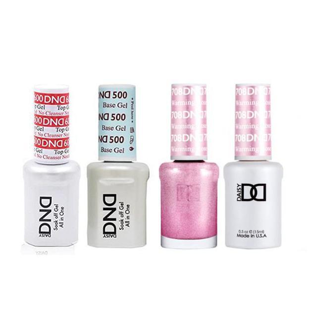 DND - #500#600 Base, Top, Gel & Lacquer Combo - Warming Rose - #708 - Gel & Lacquer Polish at Beyond Polish