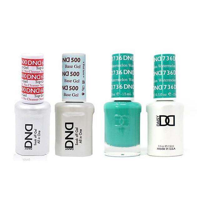 DND - #500#600 Base, Top, Gel & Lacquer Combo - Watermelon - #736 - Gel & Lacquer Polish at Beyond Polish