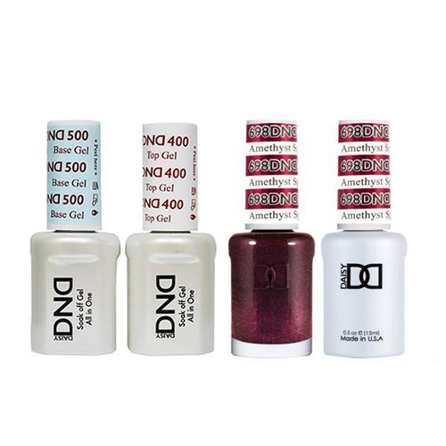 DND - Base, Top, Gel & Lacquer Combo - Amethyst Sparkles - #698