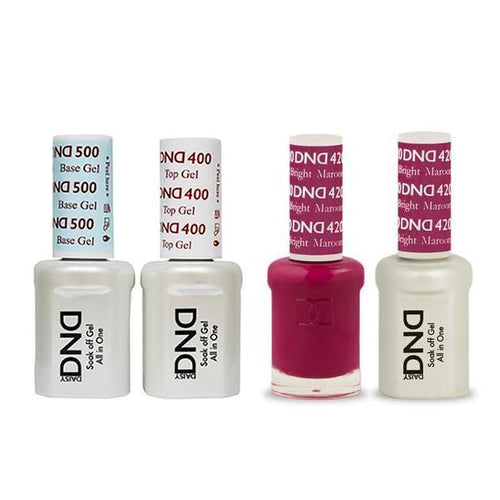 DND - Base, Top, Gel & Lacquer Combo - Bright Maroon - #420