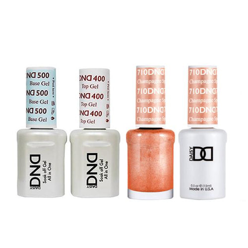 DND - Base, Top, Gel & Lacquer Combo - Champagne Sparkles - #710