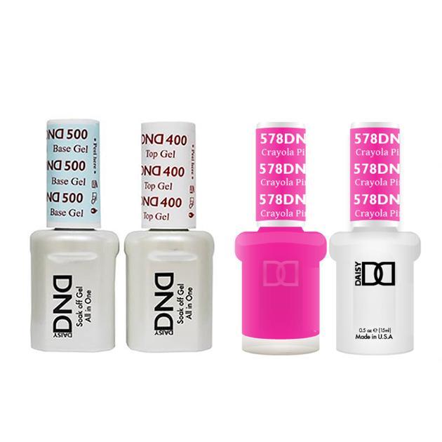 DND - Base, Top, Gel & Lacquer Combo - Crayola Pink - #578 - Gel & Lacquer Polish at Beyond Polish