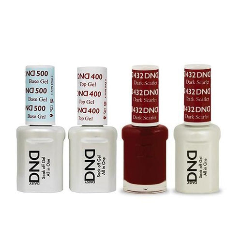 DND - Base, Top, Gel & Lacquer Combo - Dark Scarlet - #432