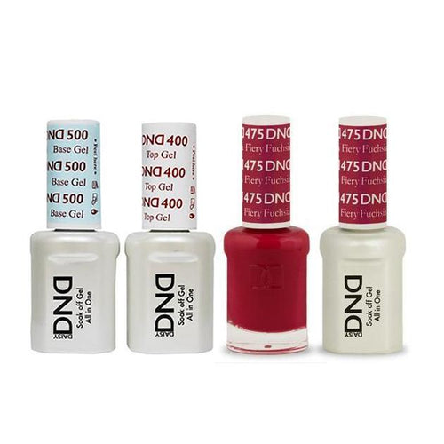 DND - Base, Top, Gel & Lacquer Combo - Fiery Fuchsia - #475