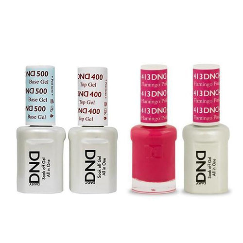 DND - Base, Top, Gel & Lacquer Combo - Flamingo Pink - #413