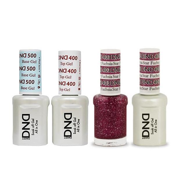 DND - Base, Top, Gel & Lacquer Combo - Fuchsia Star - #403 - Pink