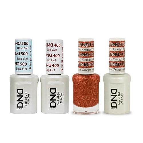 DND - Base, Top, Gel & Lacquer Combo - Golden Orange Star - #412