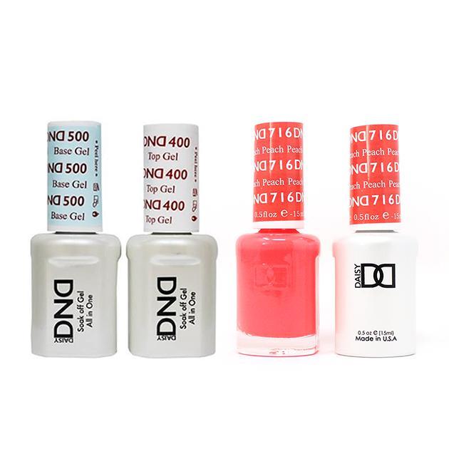 DND - Base, Top, Gel & Lacquer Combo - Peach - #716 - Gel & Lacquer Polish at Beyond Polish
