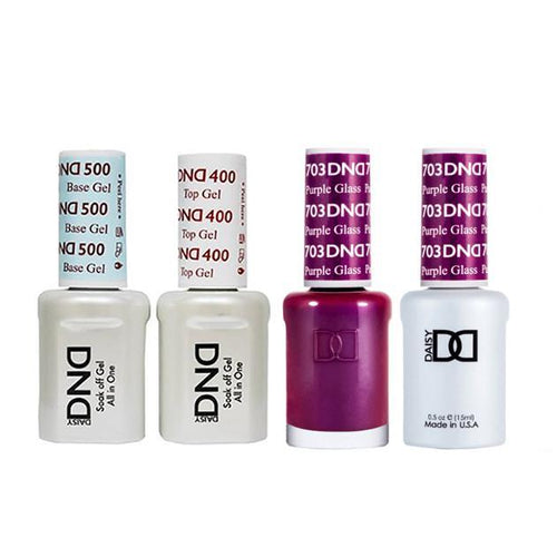 DND - Base, Top, Gel & Lacquer Combo - Purple Glass - #703