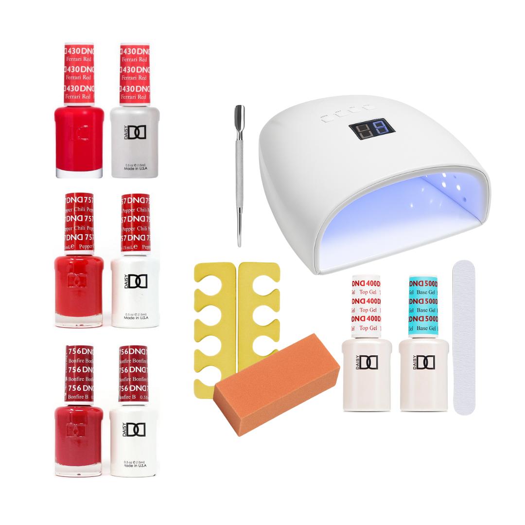 DND - Color Me Red Gel Polish Starter Set - Gel Polish at Beyond Polish